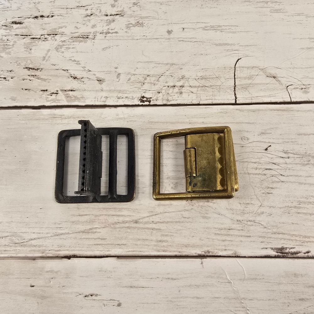 Vintage Metal Cinch Buckles Set Brass and Bronze Replacement Slide‎ Fasteners